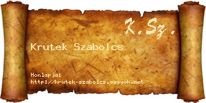 Krutek Szabolcs névjegykártya